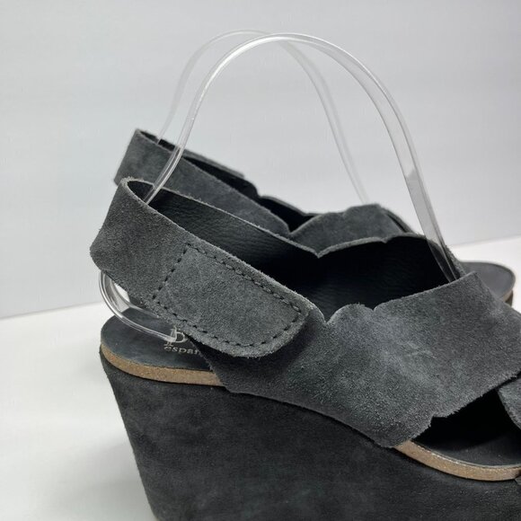 Pedro Garcia Gray Wedge platform Suede sling back sandals Size EU38.5 / 8US - Picture 2 of 11